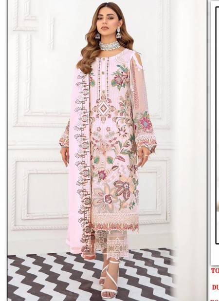 Pink Colour Ramsha Hit Colours Dinsaa Fancy Wear Designer Heavy Georgette Suit Collection 1001 D